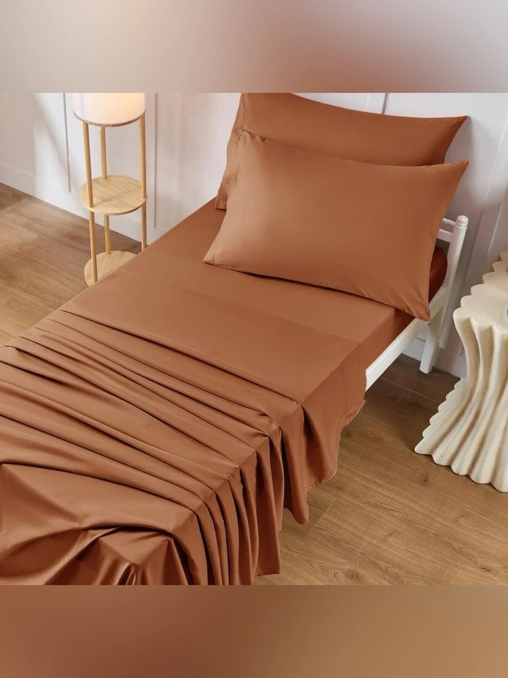 VACVELT 4PCS Cot Sheets 31 x 75 Inch Caramel Pumpkin Cot